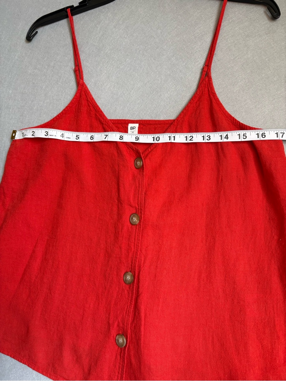 bp Red/Orange Button-Front Adjustable Spaghetti Strap Cami sz M - Picture 7 of 11
